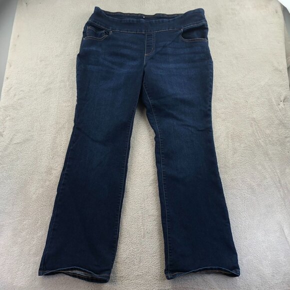 The Pioneer Woman Women Jeans Size XL Bootcut Leg Pull On Blue Denim Embroidered - Picture 14 of 15